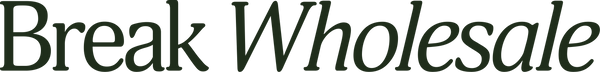 Text 'Break Wholesale' in a stylized font 